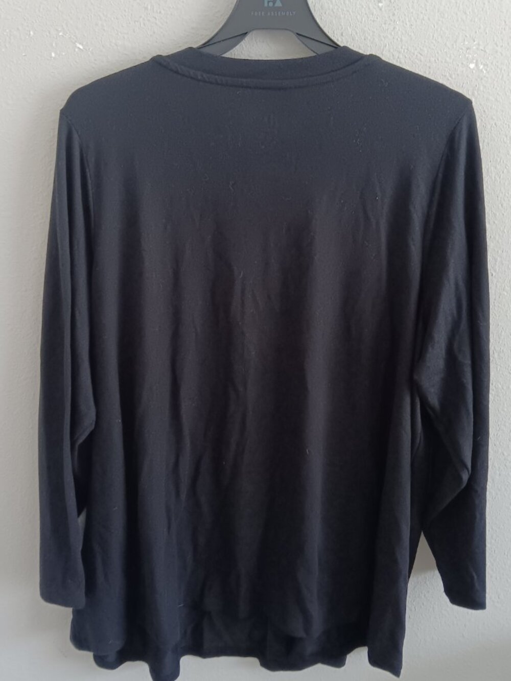 Denim & Co. Essentials Heavenly Jersey Swing Top, Blk Sz a6737 - Picture 3 of 5